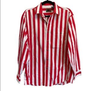 BOSTON TRADERS | RED WHITE STRIPED SHIRT | US M